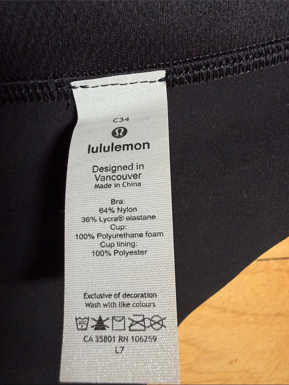 lululemon Black Seamless Bralette with Thin Straps